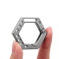 Titanium Alloy Key Chain Multi-Tools Carabiner Pendant EDC Outdoor Connectors 07FC0E-D4 - KOEEK