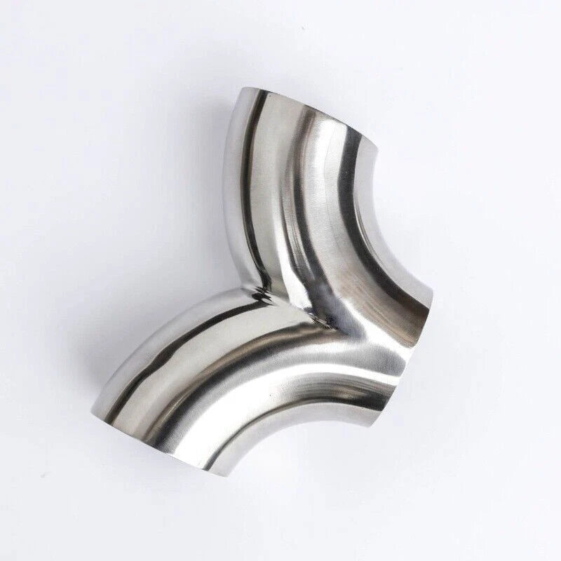 304 Stainless Steel 3 Way Y-Shape Pipe Tee Piece 90° Exhaust Tube Polished Tool 07FC0E-D4 - KOEEK