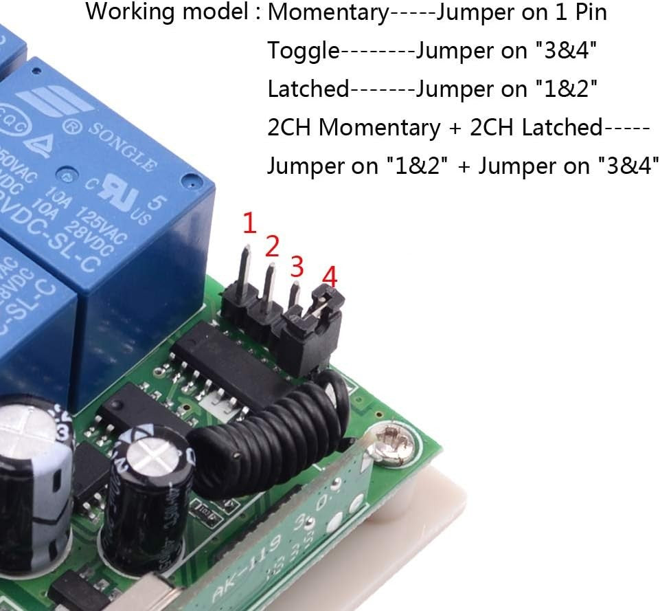 new DC 12V Remote Control Switch 4 Channel Universal 433Mhz Control...