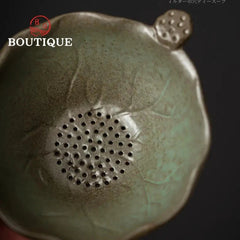 Lotus Leaf Tea Strainer Tea Filter Ceramic Kung Fu Tea Set Household Gift 07FC0E-D4 - KOEEK