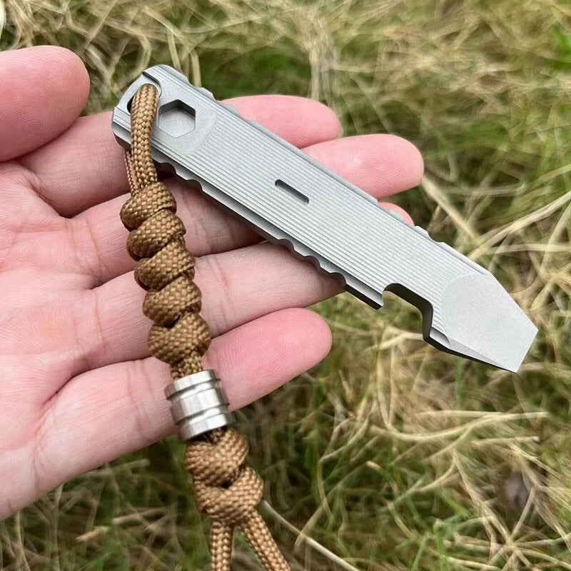 Outdoor EDC Titanium Alloy Pocket Pry Bar Crowbar Opener Wrench Multi Tools 07FC0E-D4 - KOEEK