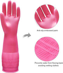 new Bamllum 3 Pairs of Rubber Dishwashing Gloves for Large, Red+yellow+green BAMLLUM - KOEEK