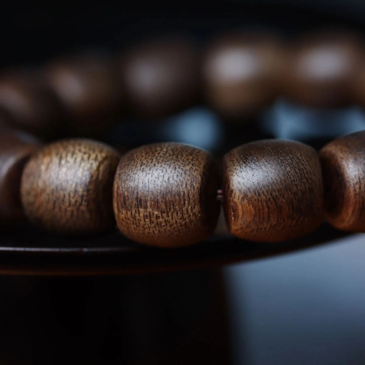 Kynam Agarwood Bracelet Multi Circle Drum Beads Vietnam Prayer Bead Jewelry 07FC0E-D4 - KOEEK