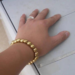 Brass Bracelet Solid Copper Bead 12mm Men’s Handcrafted Jewelry 07FC0E-D4 - KOEEK