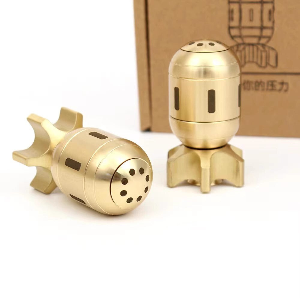 Brass Finger Spinner Hand Fidget Toy Pocket Desk Roler Spinning Top Haptic Toys 07FC0E-D4 - KOEEK