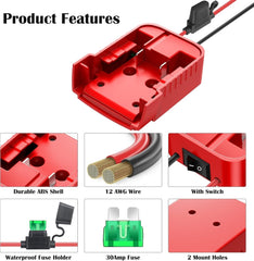 new 1 Packs Power Wheel Adapter for Milwaukee M18 Battery 18V 1 Pack 07FC0E-D4 - KOEEK