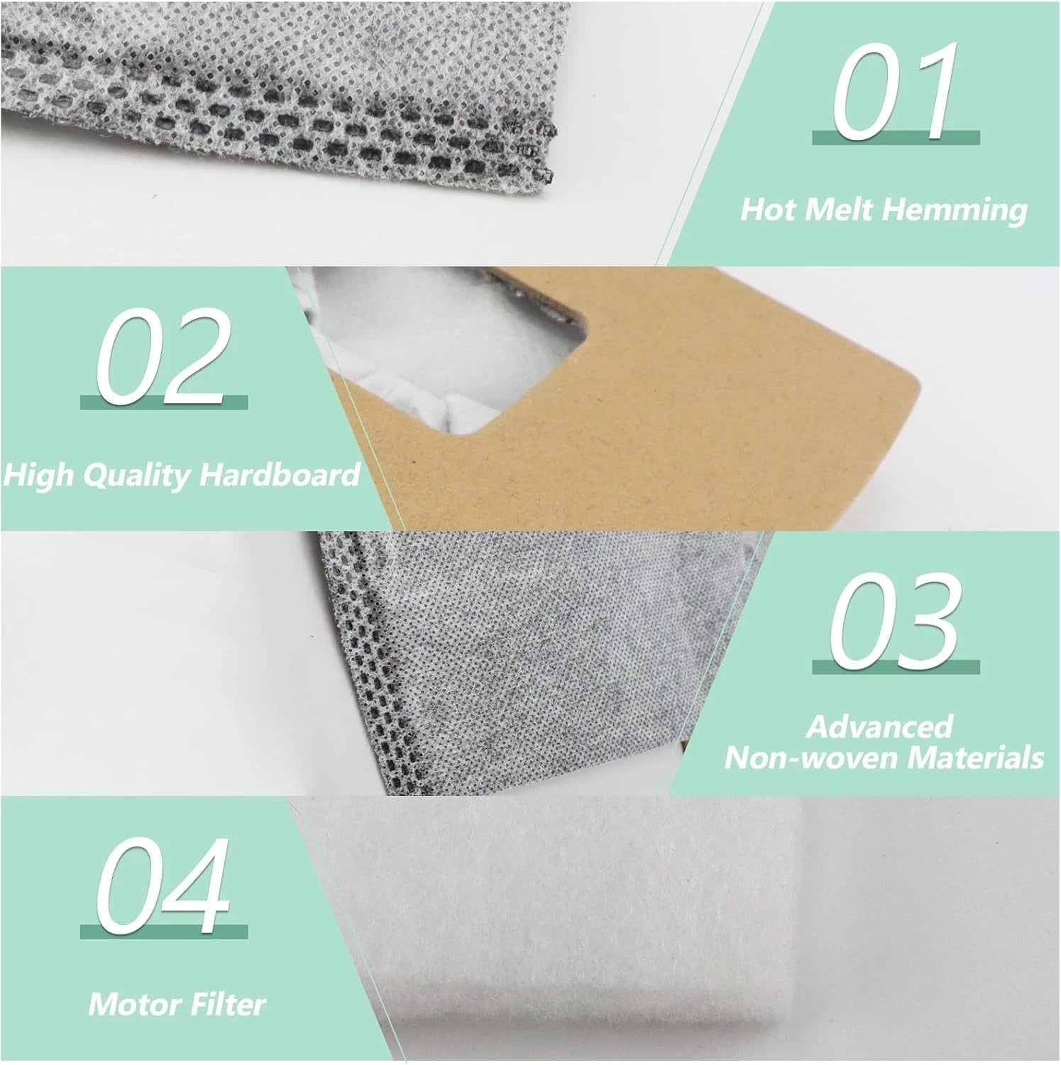 12-piece vacuum cleaner dust bag set, replacement part number 07FC0E-D4 - KOEEK