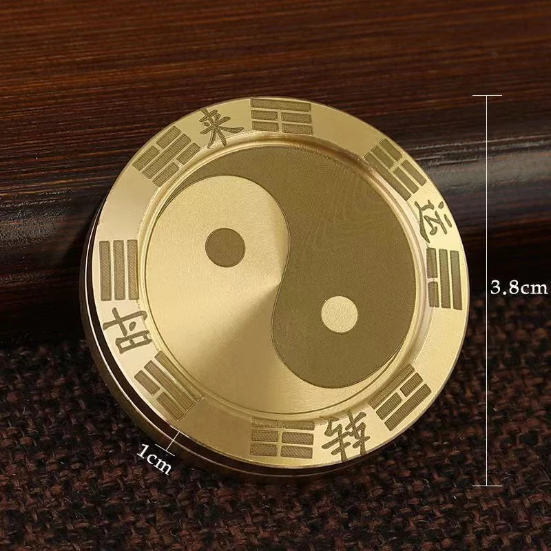 Brass EDC Toy Bagua Haptic Coins Adult Metal Fidget Spinner Toys Stress Relief 07FC0E-D4 - KOEEK