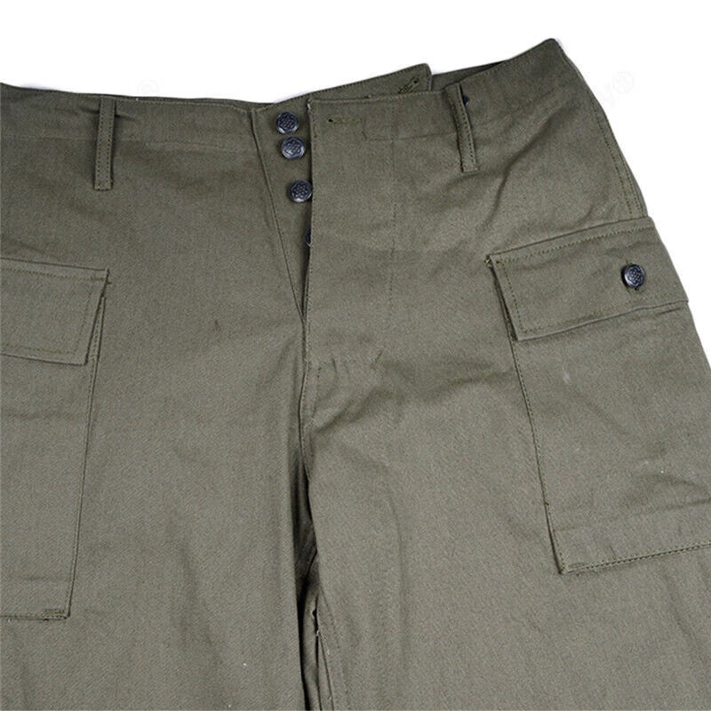 WWII US HBT Army Casual Pants Vintage Military Replica Green Men's Trousers 07FC0E-D4 - KOEEK
