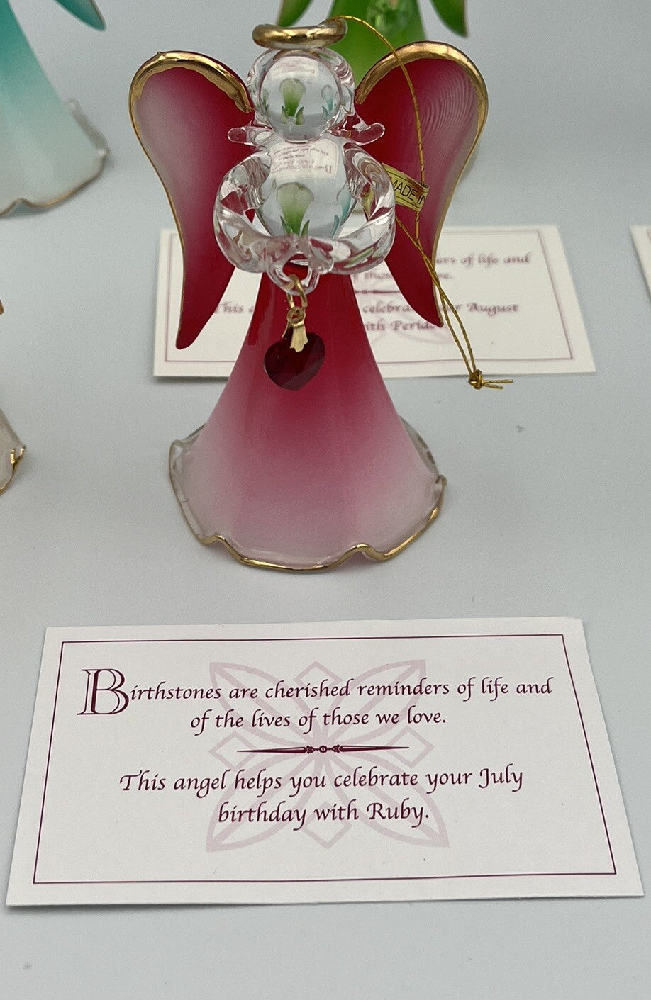 (8) Glass Ornament Angels High Quality Glass Collection Birthstone Angels ! 07FC0E-D4 - KOEEK