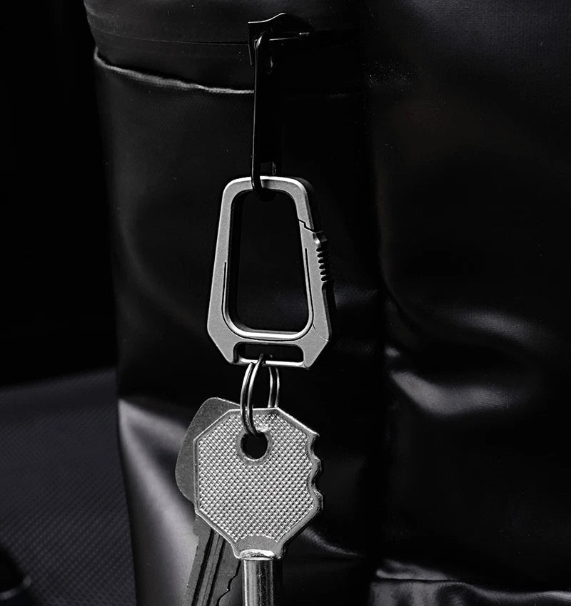 Mini EDC Titanium Alloy Creative Keychain Carabiner Portable Hang Buckle Tool 07FC0E-D4 - KOEEK