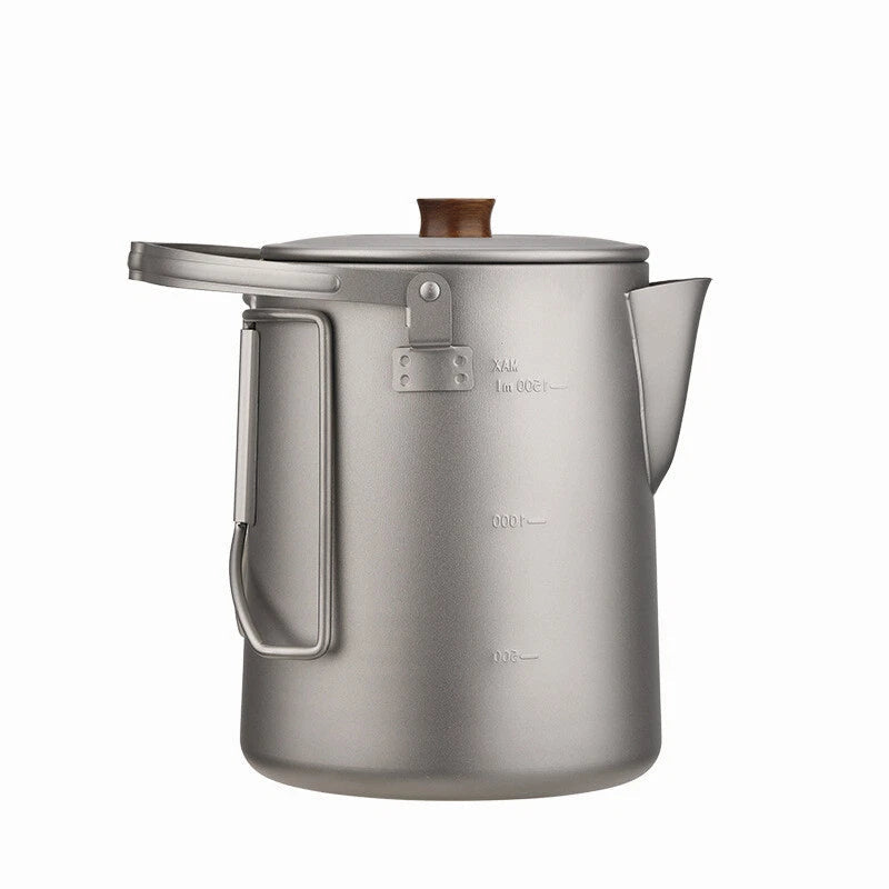 Outdoor Titanium Boiling Kettle 1.5L Large Capacity Coffee Pot Camping Portable 07FC0E-D4 - KOEEK