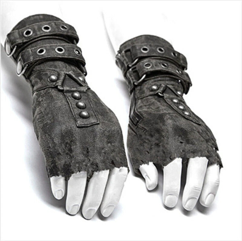 Medieval Men's Button  Rivets Arm Glove Armor Wrist Cuffs Bracers Gauntlet 07FC0E-D4 - KOEEK