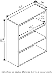 3-Shelf Open Bookshelf, Columbia Walnut 07FC0E-D4 - KOEEK