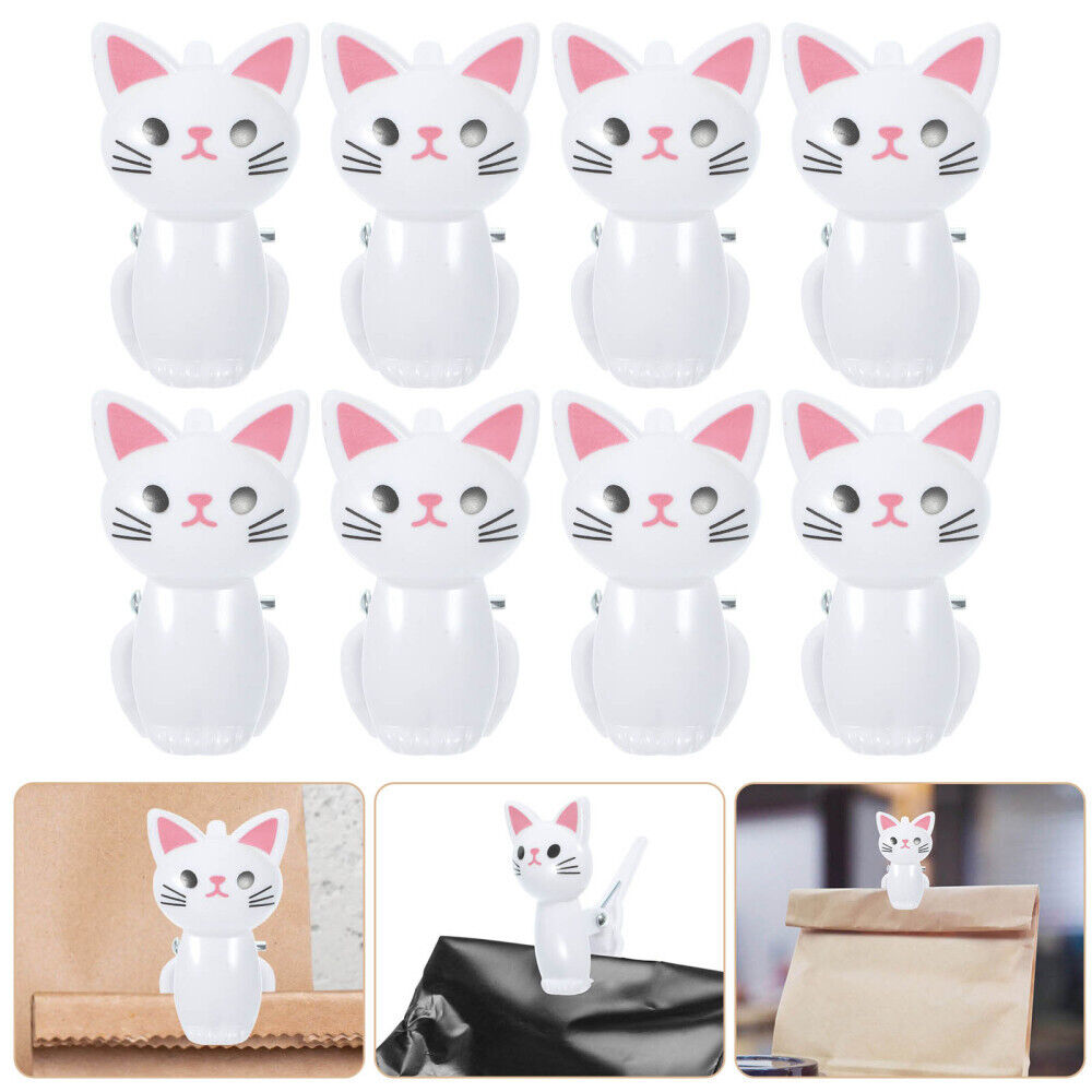 new  8pcs Cat Shape Food Bag Clips Chip Bag Sealing Clips Food Packaging Clips koeek - KOEEK