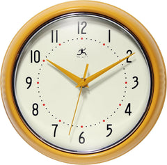 Retro 9''Silent Sweep Non-Ticking Mid Century Modern Kitchen Diner Wall Clock