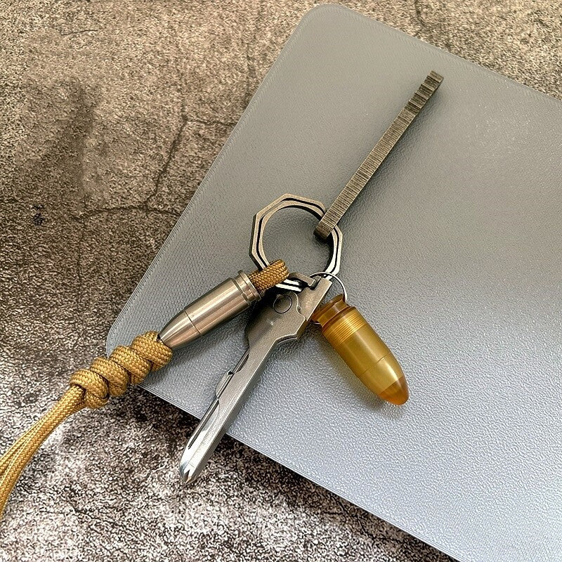 PEI Titanium Waterproof Pill Holder Case Organizer Container Keychain EDC Gift 07FC0E-D4 - KOEEK