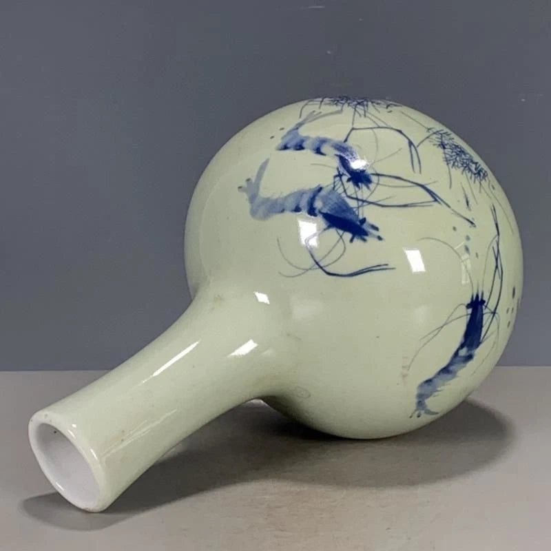 6.6'' Shrimp Fun Tianqiu Bottle Made in the Qianlong Year of the Qing Dynasty 07FC0E-D4 - KOEEK