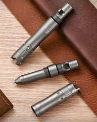 Titanium Emergency Survival Safety Whistle with Mini Ballpoint Pen EDC Outdoor 07FC0E-D4 - KOEEK