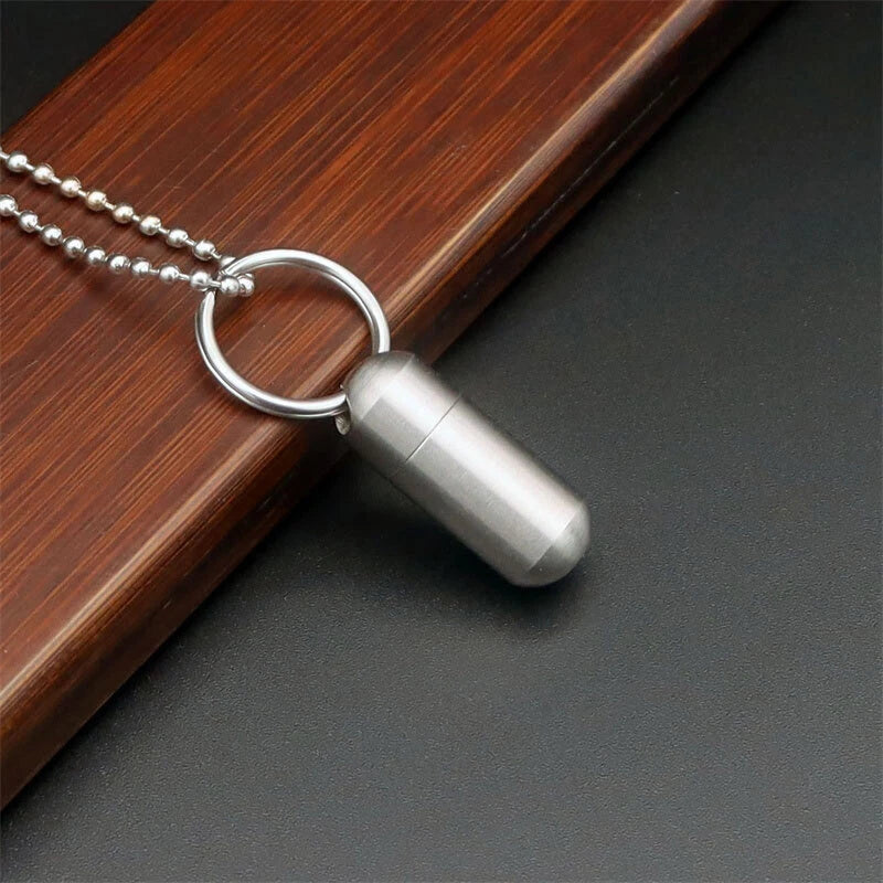 Outdoor Mini Keychain Waterproof Pill Container Box Sealed Storage Tank EDC Tool 07FC0E-D4 - KOEEK
