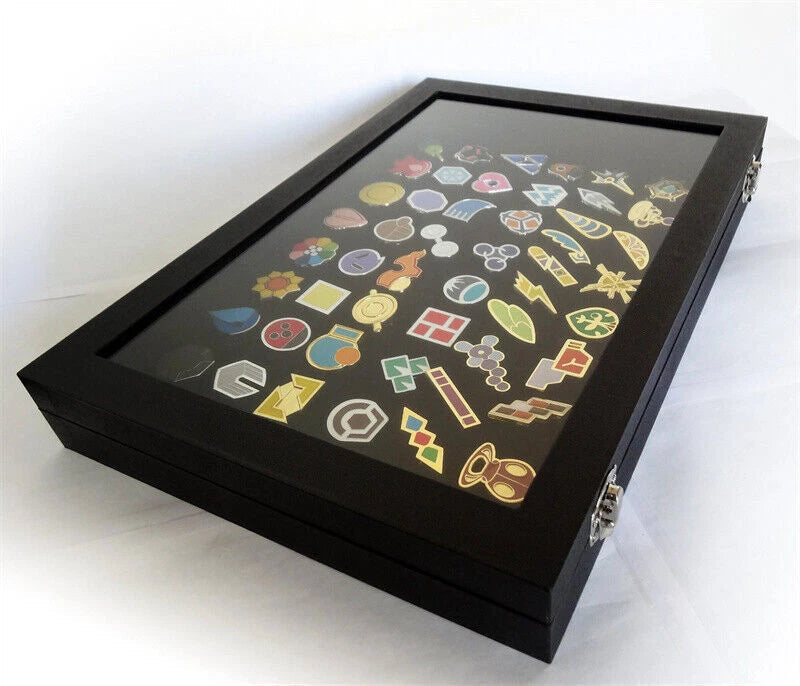 Poke Gym Badges with Glass Lid Display Showcase - Set of 50 Lapel Pin Badges 07FC0E-D4 - KOEEK