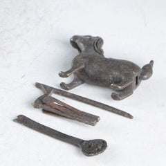 Chinese Old Style Brass Handmade Rabbit Lock with Key Rare Collectibles 07FC0E-D4 - KOEEK