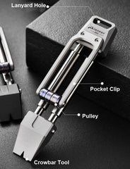 TC4 Titanium Alloy Pocket Multitool Crowbar Portable Outdoor EDC Pry Bar Tool 07FC0E-D4 - KOEEK