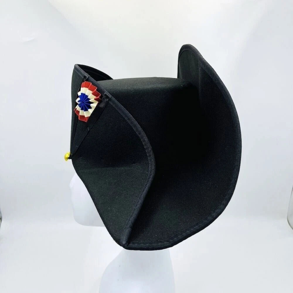 Presell Napoleon French Admiral Captains Bicorne Hat Cosplay Woolen Cap Props 07FC0E-D4 - KOEEK