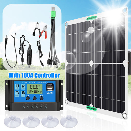 100A Solar Panel Controller 12V Trickle Battery Charger Kit Maintainer Boat Car