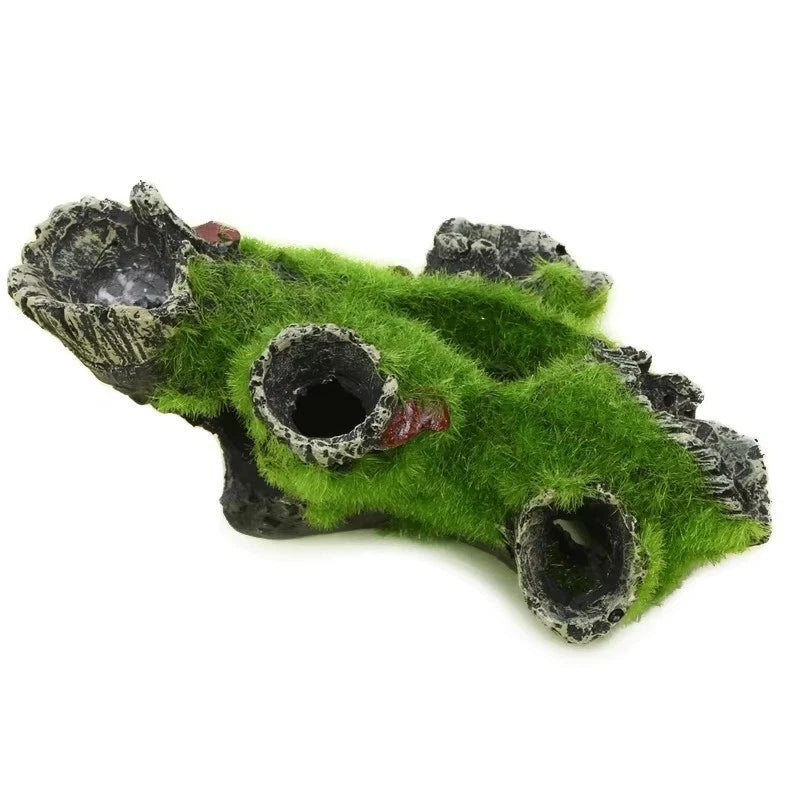 Aquarium Moss Log Cave Fish Tank Decoration Shrimp Hide Breeding Shelter Betta 07FC0E-D4 - KOEEK