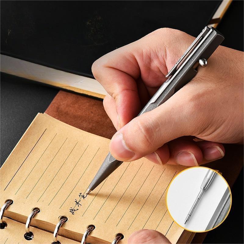 Titanium Bolt Action Ballpoint Pen EDC Pocket Pen Business Office Writing Gift 07FC0E-D4 - KOEEK