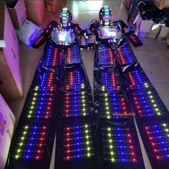 LED Robot Cosplay Costume Illuminated Dance Suit Show Party Clothes Outfit Glow 07FC0E-D4 - KOEEK