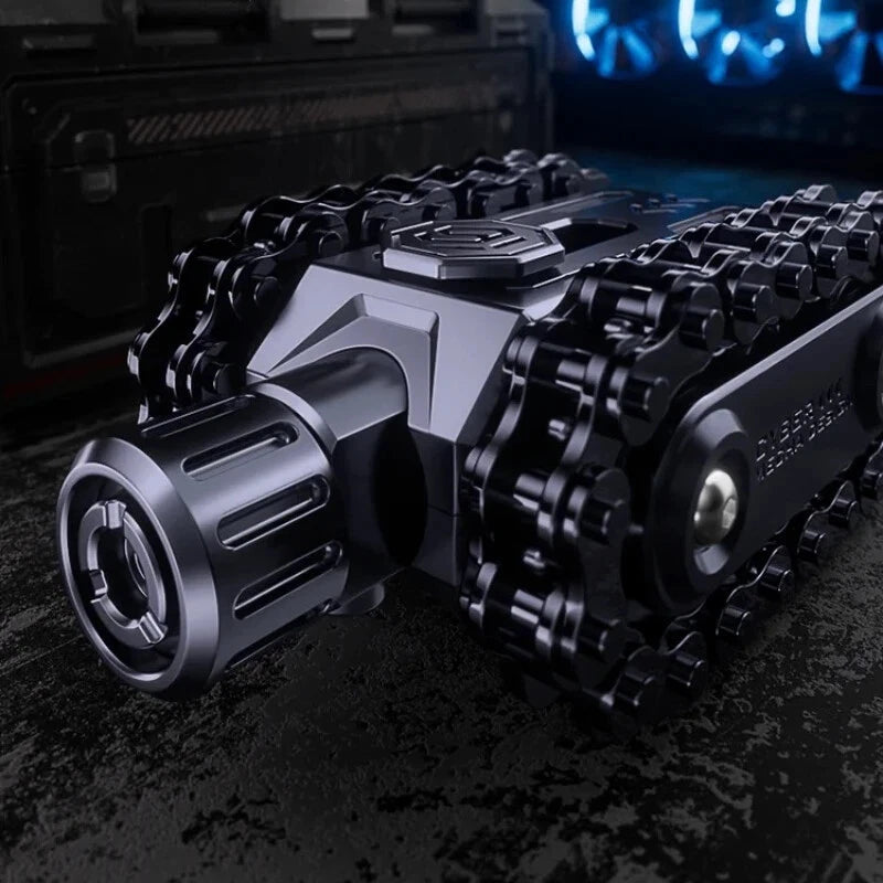 EDC Tank Roller Fidget Spinner Metal Ratchet Push Card Slider Fingertip Toy 07FC0E-D4 - KOEEK