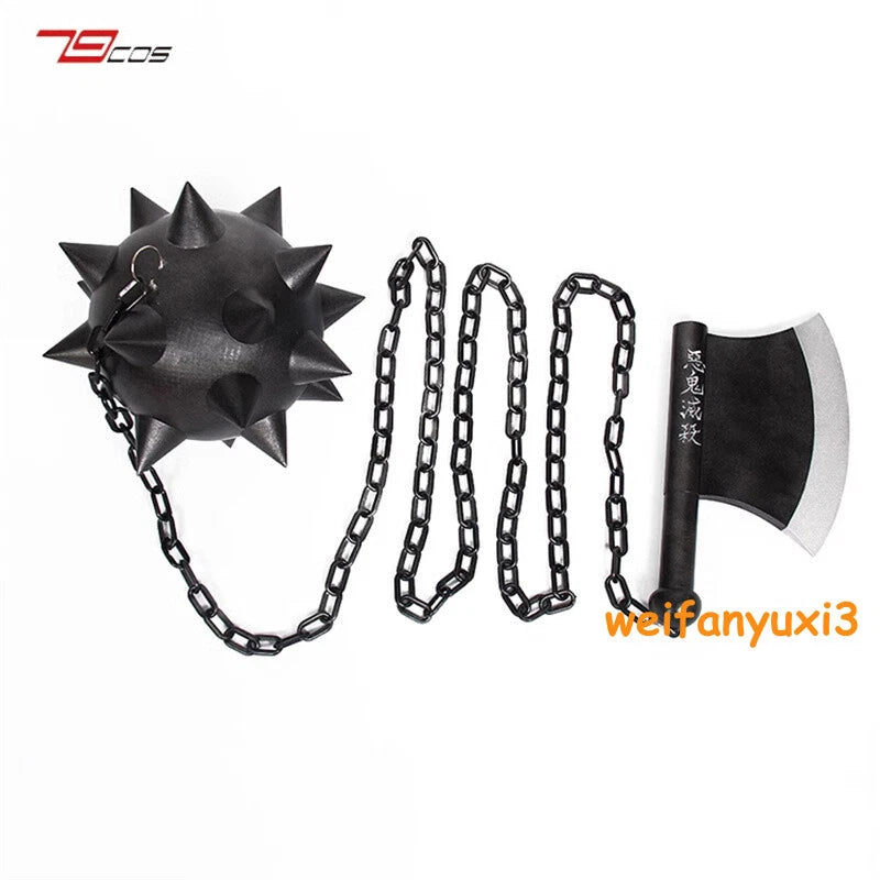 Kimetsu no Yaiba Gyomei Himejima Chained Axe Cosplay Denom Slayer Weapon Props 07FC0E-D4 - KOEEK