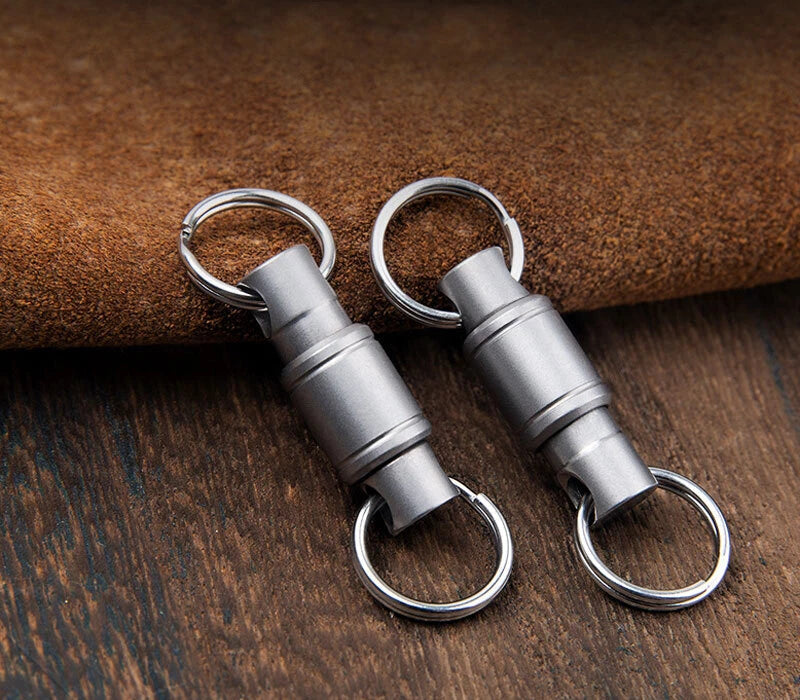 EDC TC4 Titanium Insert Buckle Gimbal Ring Portable Double Keychain Pendant Tool EDC - KOEEK