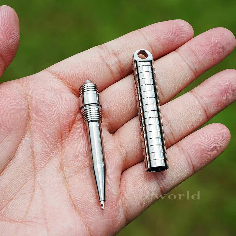 EDC Min TC4 Titanium Keychain Practical Ballpoint Pen Outdoor Travel Pen P-48T 07FC0E-D4 - KOEEK