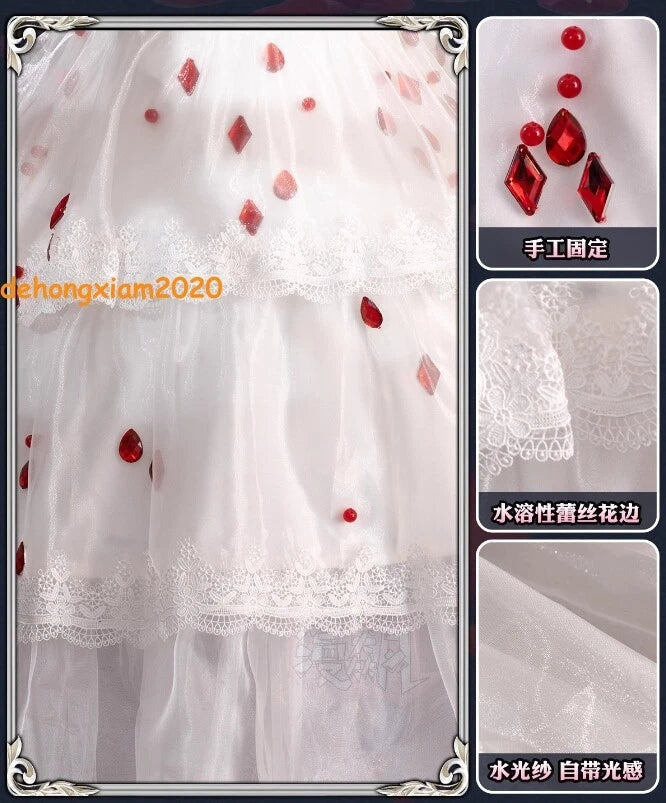 Identity V Mary Bloody Queen Women Cosplay Costumes Girl White Dress Halloween 07FC0E-D4 - KOEEK