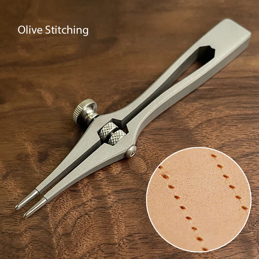 Spacing Adjustable Leather Craft Pricking Irons Stitching Lacing Punching Chisel 07FC0E-D4 - KOEEK