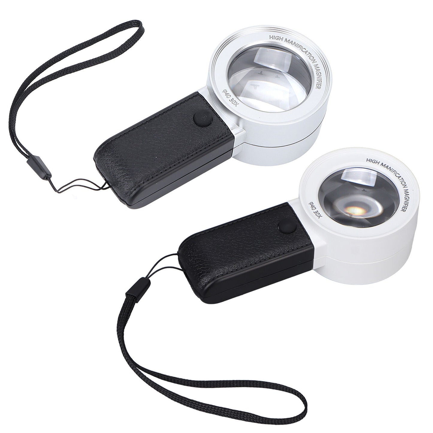 new Lighted Magnifying Glass Handheld 30X Magnification 3 LED Lights 1 UV Light ABE koeek - KOEEK