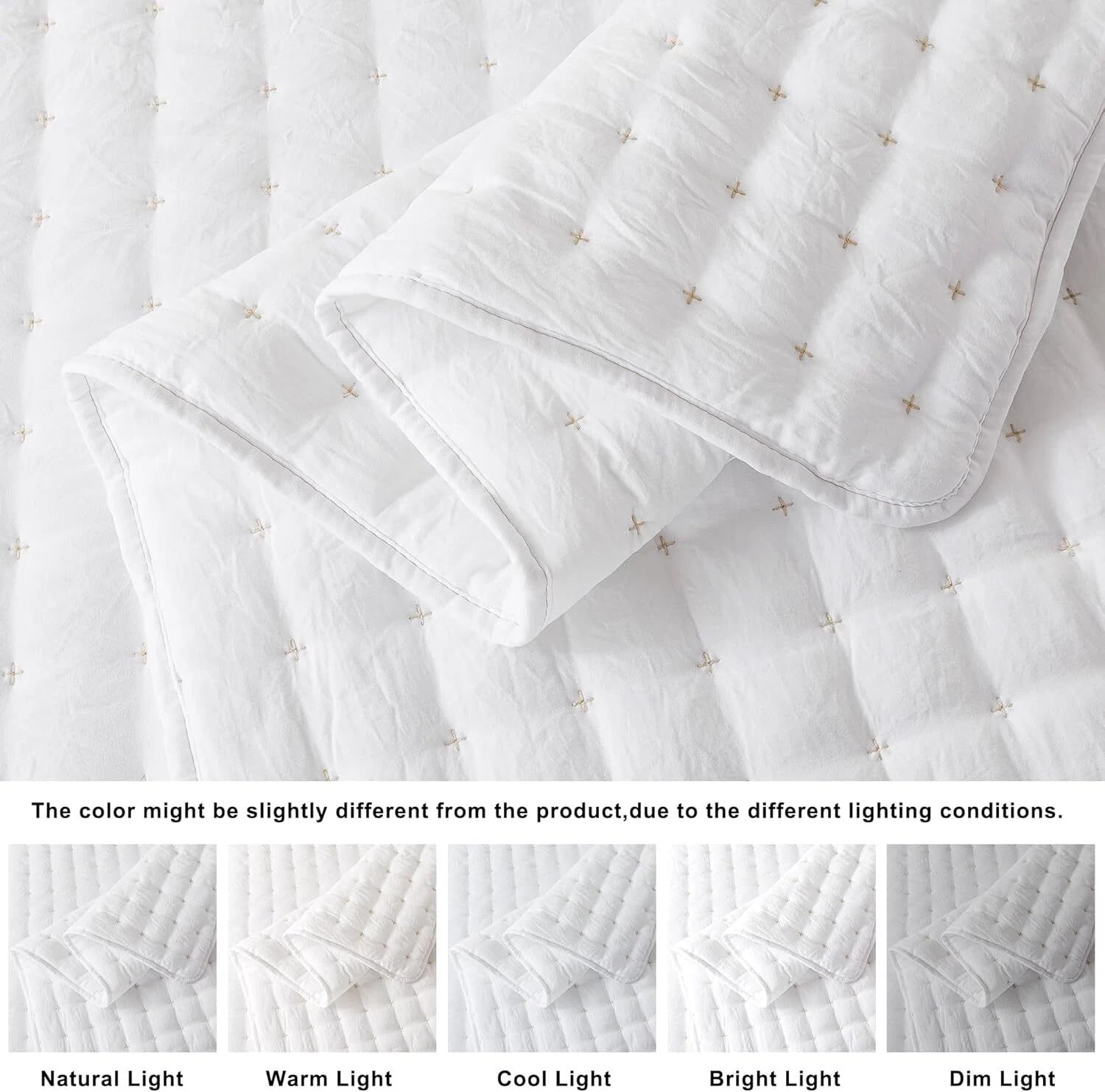 White California King Size Comforter Bedding Set, Oversized Lightweight Shams 07FC0E-D4 - KOEEK