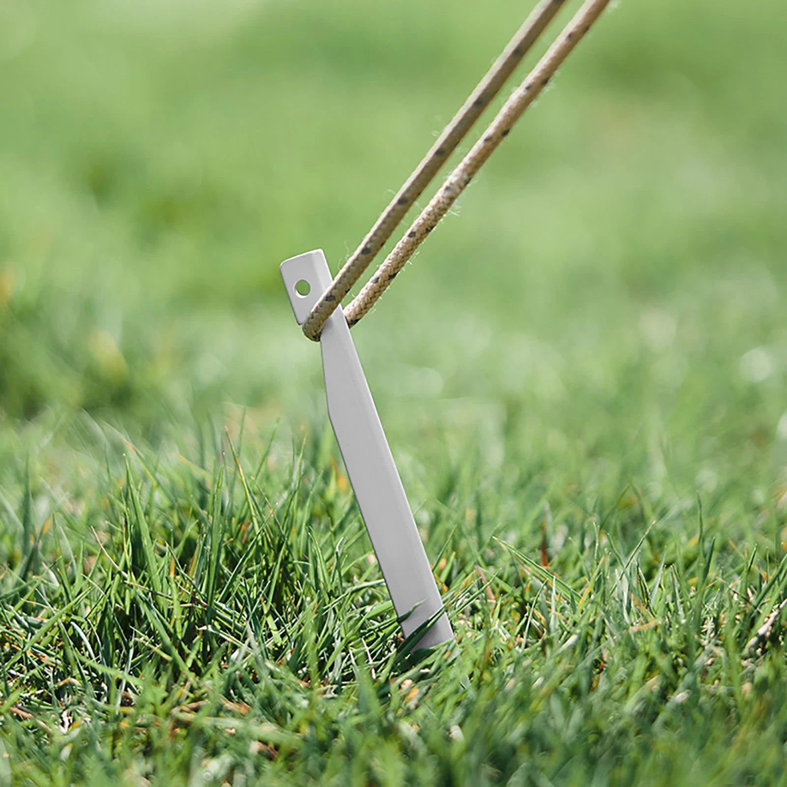 4PC silver Tent Stakes Peg Camping Outdoor aluminium Metal Nail Rope V Pull Hook 07FC0E-D4 - KOEEK