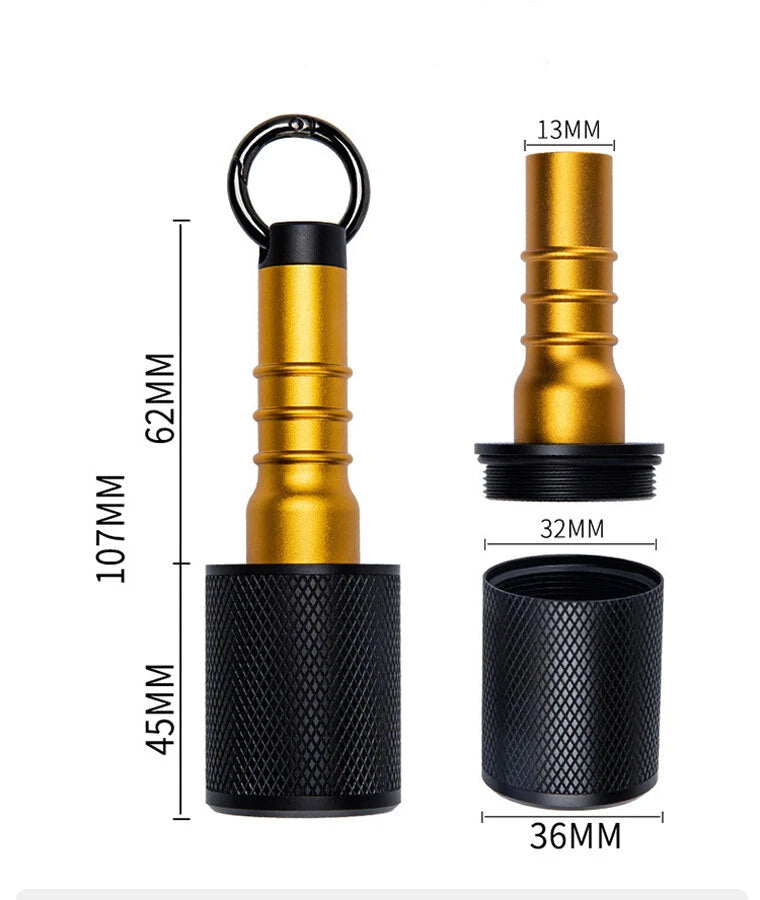 EDC Aluminium Alloy Keychain Waterproof Box Sealed Container Outdoor Pendant EDC - KOEEK