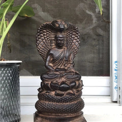 Vietnamese Agarwood Carved Buddha Vairocana Figurine Wooden Sculpture Home Decor 07FC0E-D4 - KOEEK