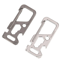 Titanium Keychain Carabiner Clip Bottle Opener Screwdriver Wrench EDC Multi Tool 07FC0E-D4 - KOEEK