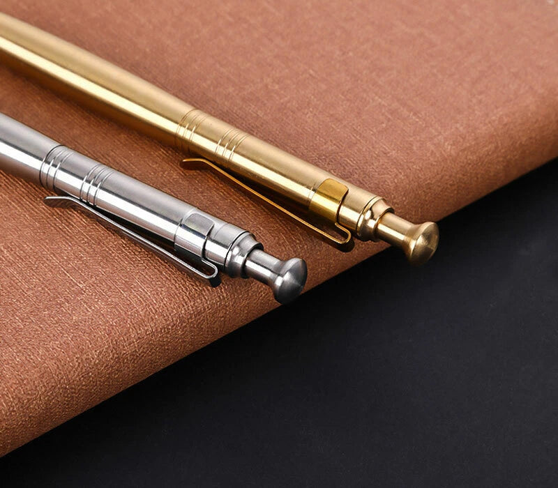 Gear Press  Pocket Ball Pen Outdoor Portable Signature Pen Metal G2 Refill EDC 07FC0E-D4 - KOEEK