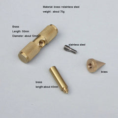 EDC Brass Cool Stick Toys Small T-Type Outdoor Pocket Tool Tactical Multi Tool 07FC0E-D4 - KOEEK
