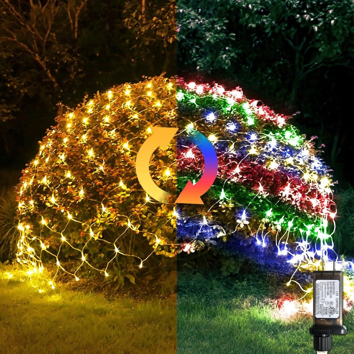 "Outdoor String Net Lights Mesh Fairy Christmas and Halloween Lights for Bushes 07FC0E-D4 - KOEEK