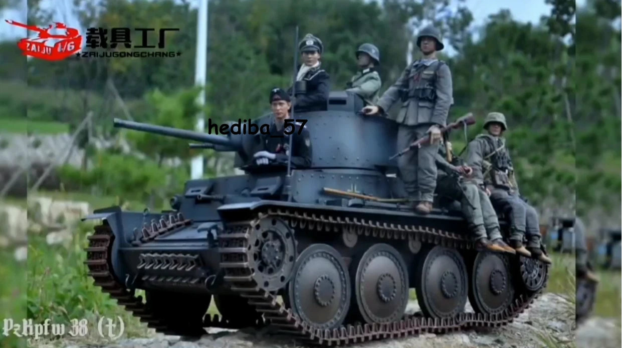 GO-TRUCK 1/6 WWII German 38T Tank Metal Model Not Movable Grey Color In Stock GO-TRUCK - KOEEK