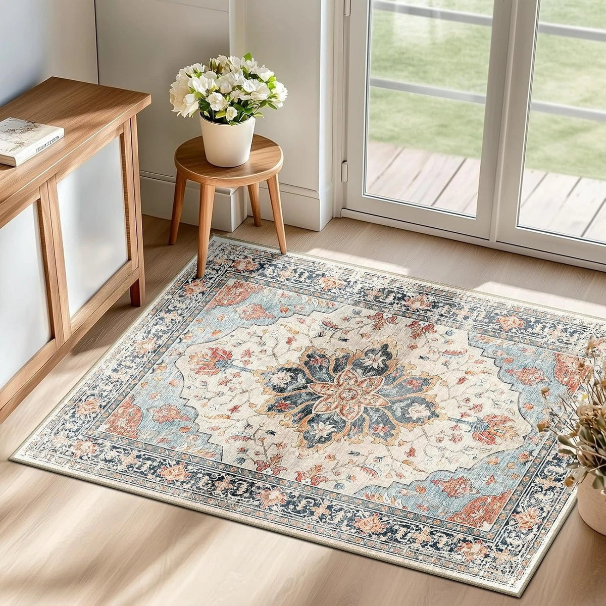 Carpet 2 ft × 3 ft Machine washable Non-slip 07FC0E-D4 - KOEEK