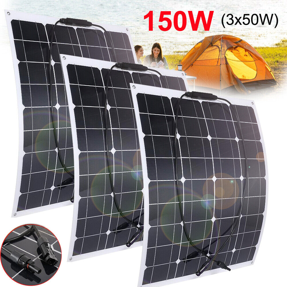 ny 200 watt fleksibelt solcellepanel 12 volt monokrystallinsk campingbil bobil båt hjem USA